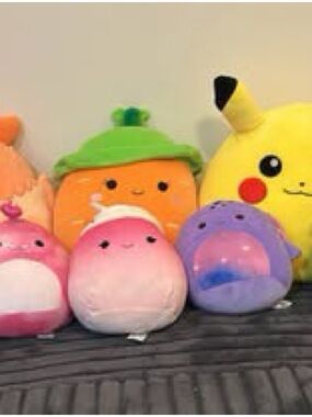 Squishmallows Pink Purple Yellow Orange Blue Gradient  Plush Bundle